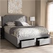 Bowery Hill Tufted Queen Storage Panel Bed in Gray