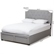 Bowery Hill Tufted Queen Storage Panel Bed in Gray
