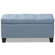 Bowery Hill Upholstered Storage Ottoman Bench in Light Blue
