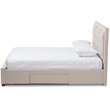Bowery Hill Tufted Queen Storage Platform Bed in Light Beige