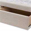 Bowery Hill Tufted Queen Storage Platform Bed in Light Beige