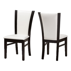Bowery Hill Faux Leather White Dining Side Chair Set Rectangular 38&quotH Unassembled