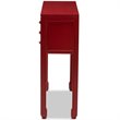 Bowery Hill 6 Drawer Console Table in Red and Bronze