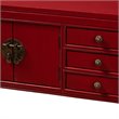Bowery Hill 6 Drawer Console Table in Red and Bronze