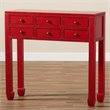 Bowery Hill Bayur Wood Red Console Table Rectangular 35.43