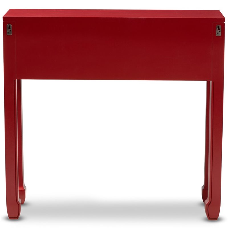 Bowery Hill Bayur Wood Red Console Table Rectangular 35.43