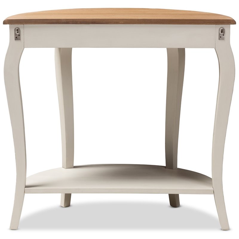 Bowery Hill Bayur Wood White and Natural Brown Console Table Rectangular 31.5