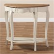 Bowery Hill Bayur Wood White and Natural Brown Console Table Rectangular 31.5