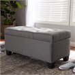 Bowery Hill Upholstered Storage Ottoman Bench in Grey