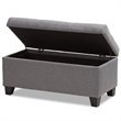 Bowery Hill Upholstered Storage Ottoman Bench in Grey