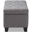 Bowery Hill Upholstered Storage Ottoman Bench in Grey