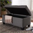 Bowery Hill Upholstered Storage Ottoman Bench in Grey