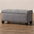 Bowery Hill Upholstered Storage Ottoman Bench in Grey