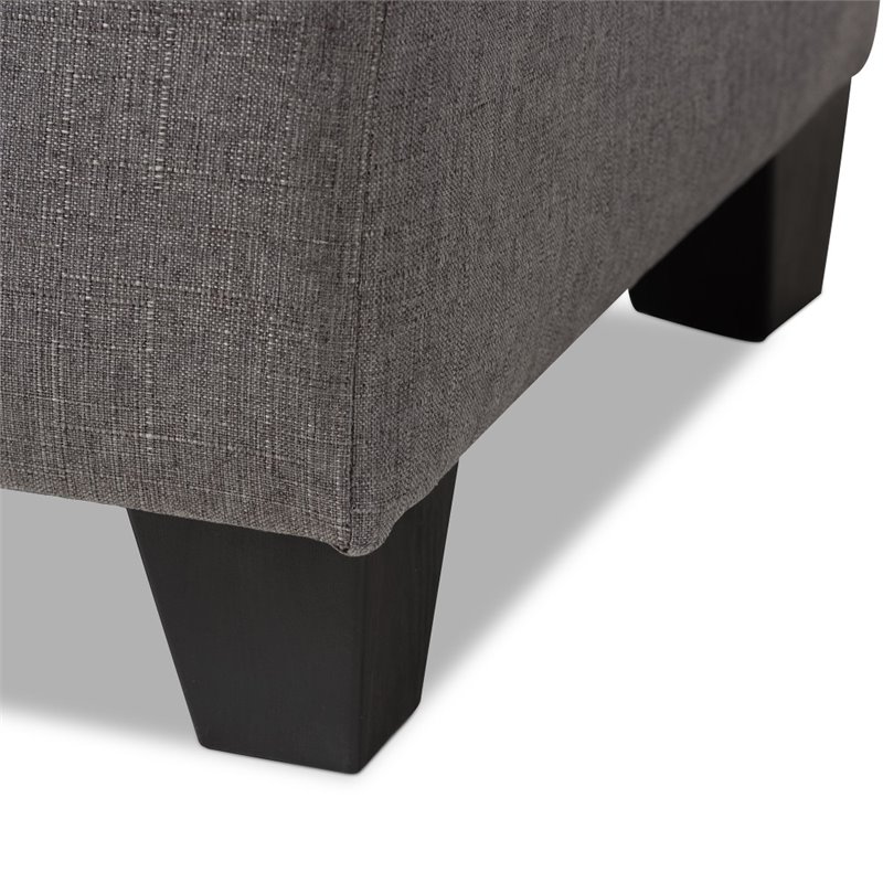 Bowery Hill Upholstered Storage Ottoman Bench in Grey