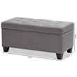 Bowery Hill Upholstered Storage Ottoman Bench in Grey