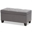 Bowery Hill Upholstered Storage Ottoman Bench in Grey