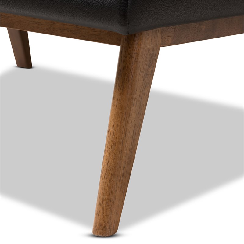 Bowery Hill Tufted Faux Leather Accent Chair in Black