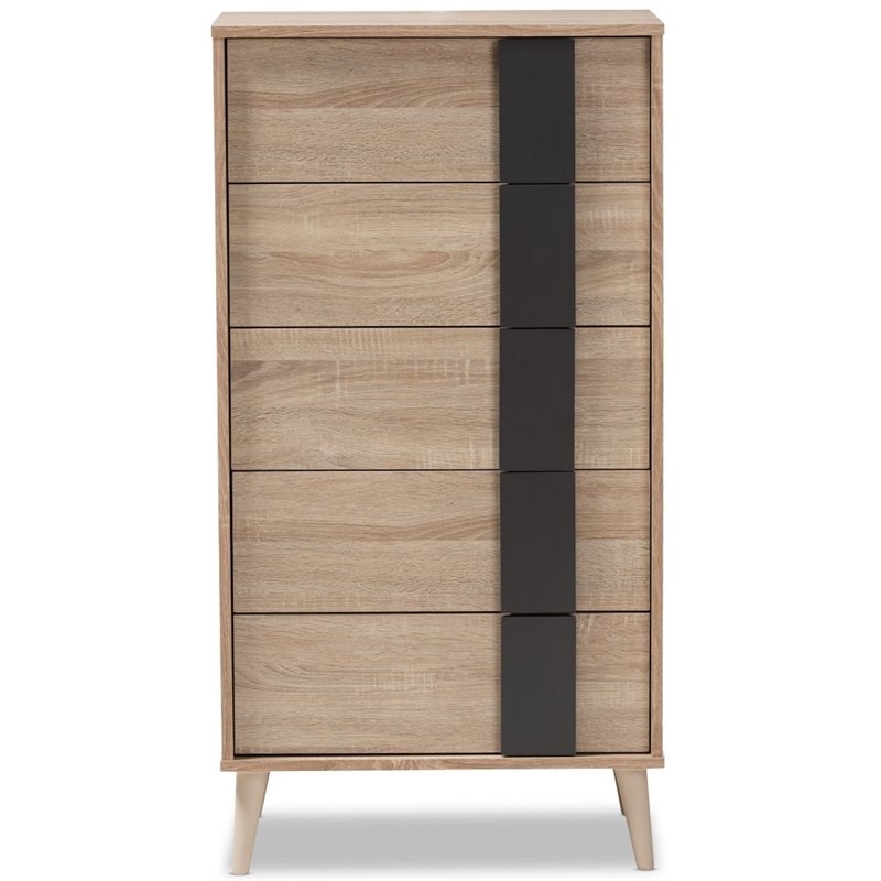 Bowery Hill Engineered Wood Light Oak Brown Chest Rectangular 45.4
