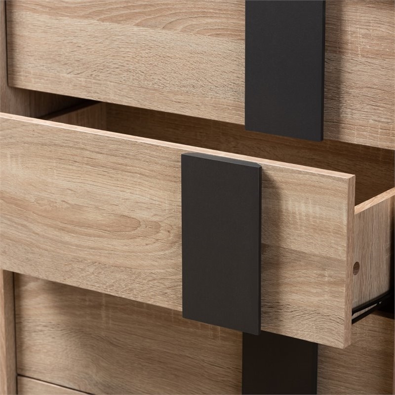 Bowery Hill Engineered Wood Light Oak Brown Chest Rectangular 45.4