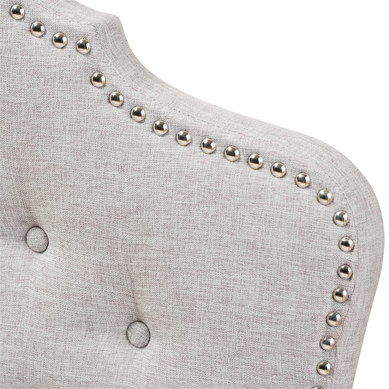 Bowery Hill Modern Tufted Queen Panel Headboard in Grayish Beige