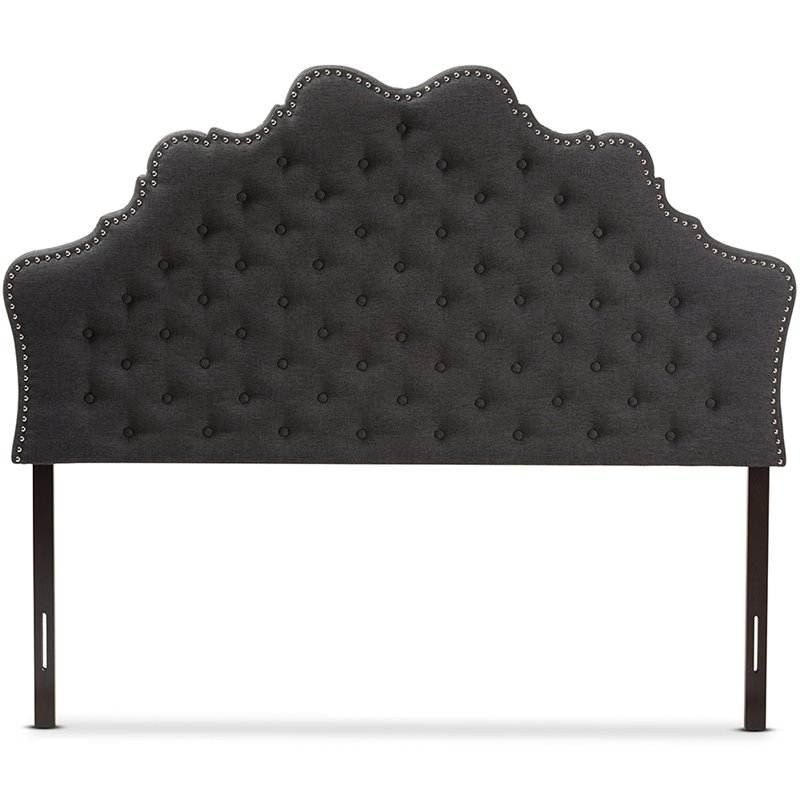 Bowery Hill Modern Fabric Tufted Queen Panel Headboard in Gray