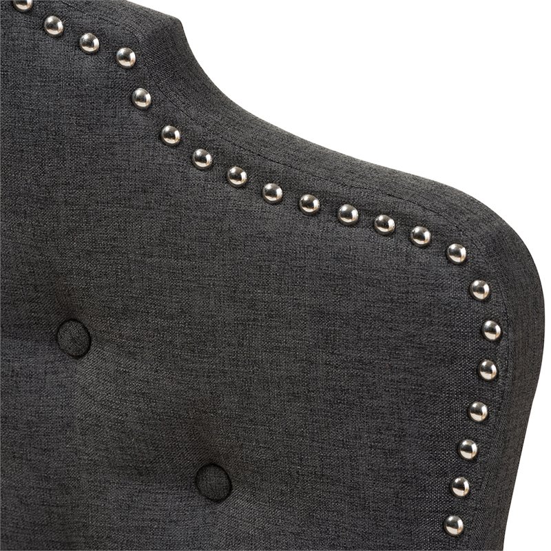 Bowery Hill Modern Fabric Tufted Queen Panel Headboard in Gray