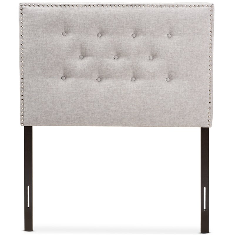 Bowery Hill Modern Fabric Tufted Twin Panel Headboard in Gray