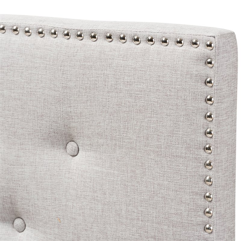 Bowery Hill Modern Fabric Tufted Twin Panel Headboard in Gray