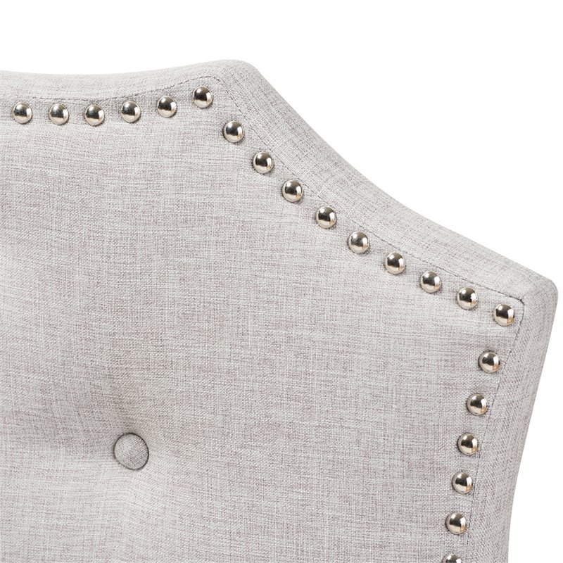 Bowery Hill Modern Tufted Full Panel Headboard in Grayish Beige