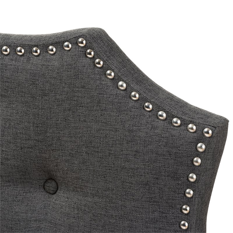 Bowery Hill Modern Tufted Queen Panel Headboard in Dark Gray