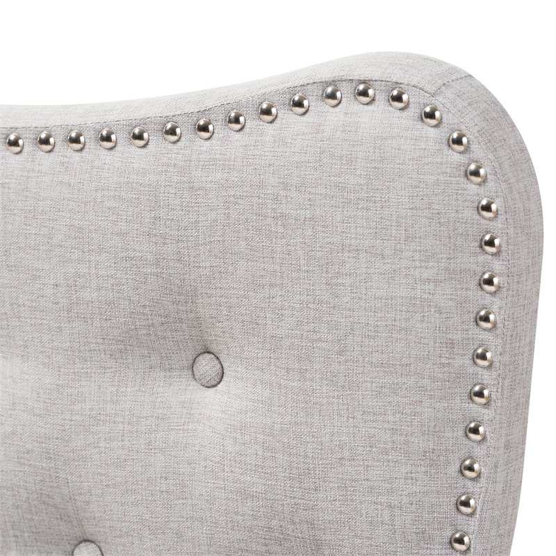 Bowery Hill Modern Tufted Queen Panel Headboard in Grayish Beige