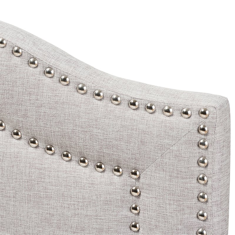 Bowery Hill Modern Tufted Full Panel Headboard in Grayish Beige