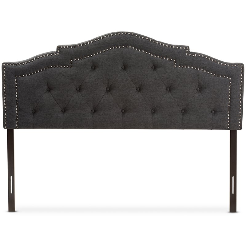 Bowery Hill Modern Fabric Tufted Queen Panel Headboard with Wood Frame in Gray