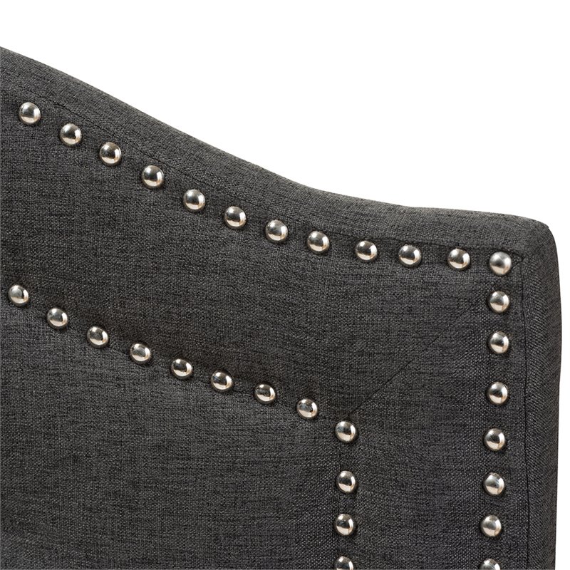 Bowery Hill Modern Fabric Tufted Queen Panel Headboard with Wood Frame in Gray