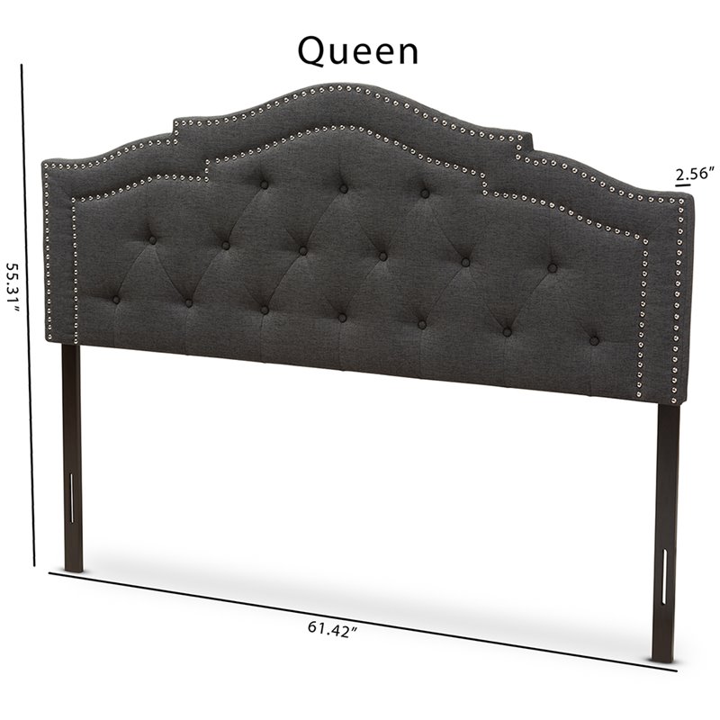 Bowery Hill Modern Fabric Tufted Queen Panel Headboard with Wood Frame in Gray