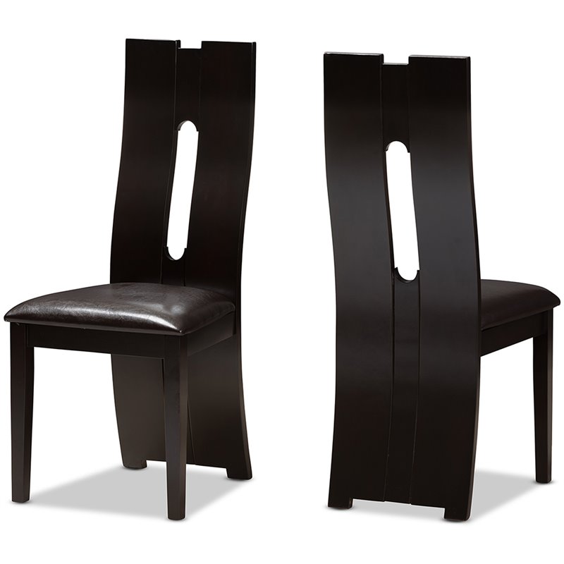 Bowery Hill Modern 5 Piece Dining Set in Dark Brown