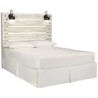 Bowery Hill Engineered Wood White Wash Panel Headboard Rectangular USB Charging Stations 60.67