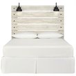 Bowery Hill Engineered Wood White Wash Panel Headboard Rectangular USB Charging Stations 60.67