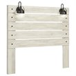 Bowery Hill Engineered Wood White Wash Panel Headboard Rectangular USB Charging Stations 60.67