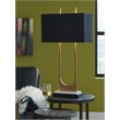 Bowery Hill Metal Brass/Black Table Lamp Rectangular White Marble Base 32.75