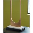 Bowery Hill Metal Brass/Black Table Lamp Rectangular White Marble Base 32.75