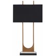 Bowery Hill Metal Brass/Black Table Lamp Rectangular White Marble Base 32.75