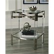 Bowery Hill Clear Acrylic and Silver Accent Table