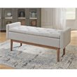 Bowery Hill Contemporary Beige and Brown Storage Bench