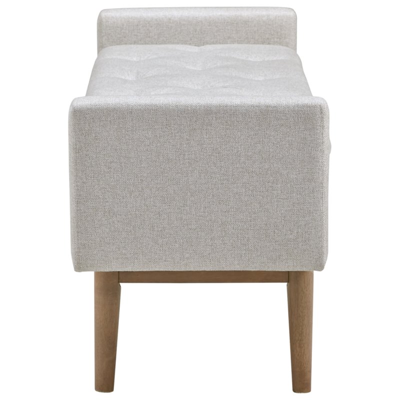 Bowery Hill Contemporary Beige and Brown Storage Bench