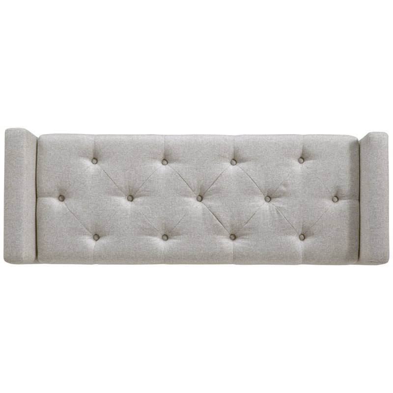 Bowery Hill Contemporary Beige and Brown Storage Bench