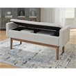Bowery Hill Contemporary Beige and Brown Storage Bench