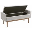 Bowery Hill Contemporary Beige and Brown Storage Bench