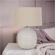 Bowery Hill Ceramic White & Beige Table Lamp Round 26