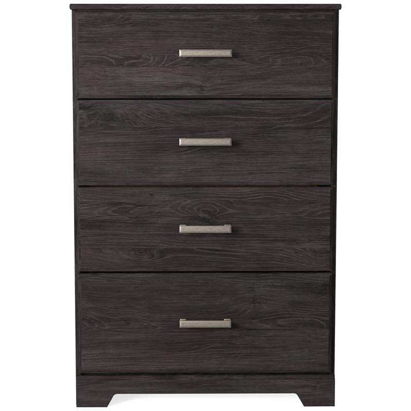 Bowery Hill Four Drawer Engineered Wood Chest in Black